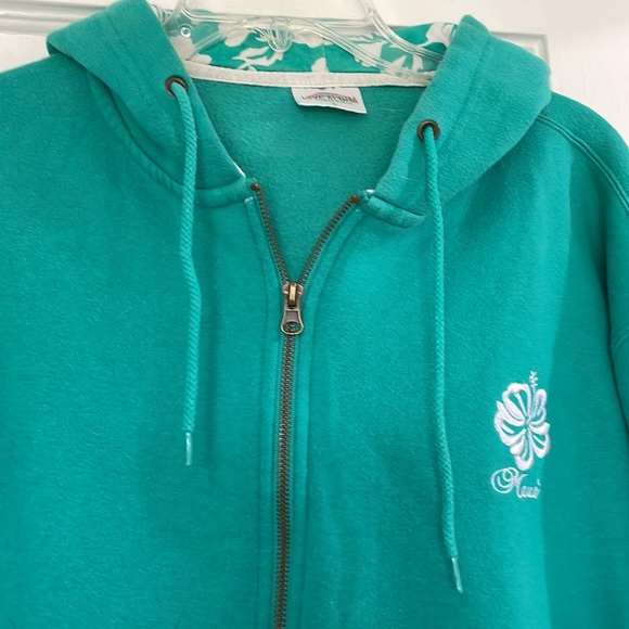 Hawaii Live Aloha large green hooded sweatshirt with pockets - Picture 4 of 7